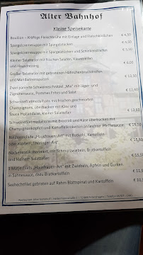 Menu du Alter Bahnhof à Petershagen