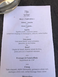 Restaurant gastronomique Haut Bonheur de la Table à Cassel (le menu)