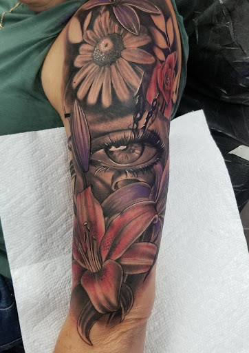 Explore cyber sigilism tattoo ideas, creative tattoo ideas in Richmond, available at Captured Moment Tattoos