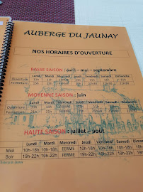 L'Auberge du Jaunay à La Chapelle-Hermier menu