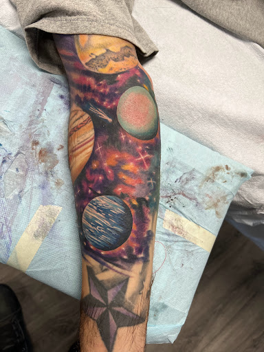 Explore dog portrait tattoo ideas, creative tattoo ideas in Pittsburg, available at Delta Art & Tattoo