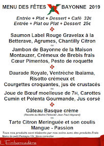 Restaurant gastronomique L'Embarcadère à Bayonne (le menu)
