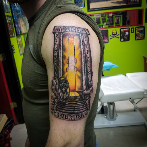 Explore matching tattoo ideas for father and son, creative tattoo ideas in Kingsport, available at Ink-a-zoid Tattoos & Piercings