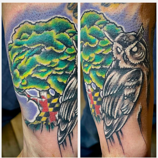 Explore dark knight tattoo ideas, creative tattoo ideas in Rehoboth Beach, available at Homeward Tattoo and Body Piercing