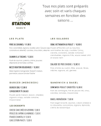 Menu / carte de La station à Cabriès