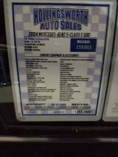 Car Dealer «Hollingsworth Auto Sales of Raleigh», reviews and photos, 3808 Capital Blvd, Raleigh, NC 27604, USA