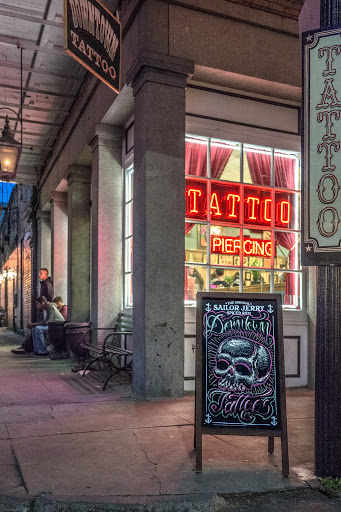 Explore knee tattoo ideas, creative tattoo ideas in New Orleans, available at Downtown Tattoos and Piercing