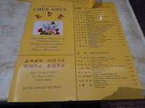 Chez Shen à Paris menu