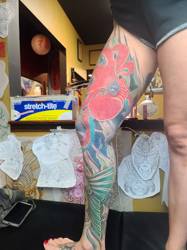Explore male sleeve tattoo ideas, creative tattoo ideas in Charleston, available at Broken Lantern Tattoo