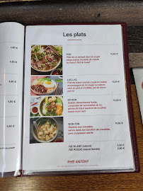 Restaurant vietnamien Pho Antony à Antony (le menu)