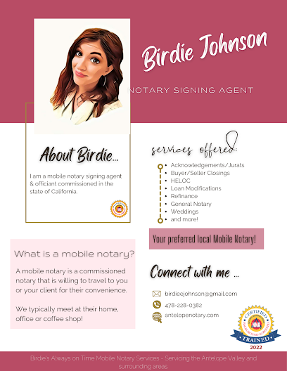 Birdie's Always on Time Mobile Notary