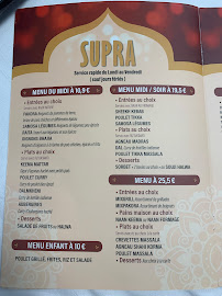 Carte du Rajistan-Supra Restaurant à Melun