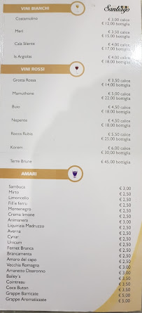 RISTORANTE SANTIAGO à Sant'Antioco carte