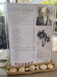 Menu / carte de Ciao Rino à Saint-Tropez