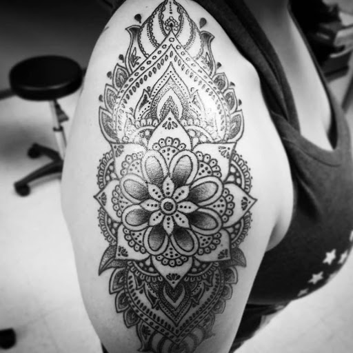 Explore tattoo ideas for men neck, creative tattoo ideas in Delta, available at Resurrected Ink