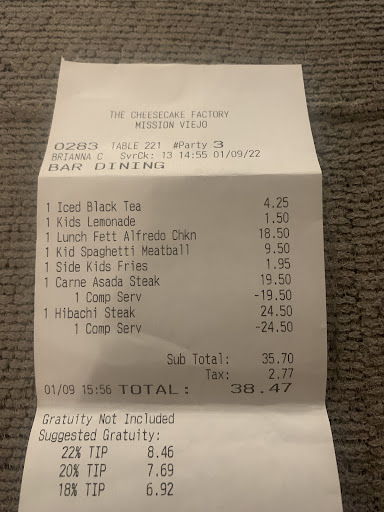 Restaurant «The Cheesecake Factory», reviews and photos, 42 Shops At Mission Viejo, Mission Viejo, CA 92691, USA