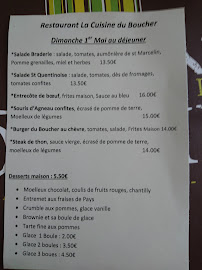 Restaurant La Cuisine Du Boucher à Saint-Quentin-la-Poterie - menu / carte