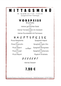 Ristorante Pizzeria La Torre à Reichenbach im Vogtland menu