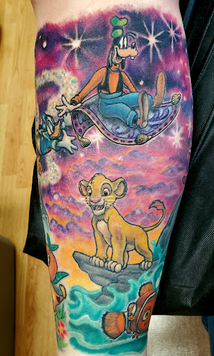 Explore fox and the hound tattoo ideas, creative tattoo ideas in Hammonton, available at Exotic Body Works