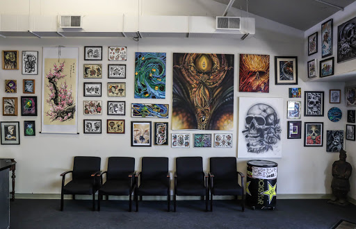 Explore halloween tattoo sleeve ideas, creative tattoo ideas in Yuba City, available at Artistic Temple Social Club