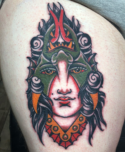 Explore good omens tattoo ideas, creative tattoo ideas in Lakeland, available at Black Swan Tattoo