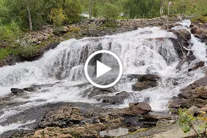 The "frozen" arctic waterfall image