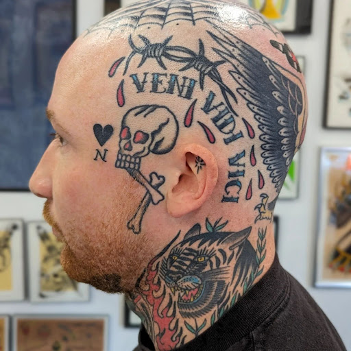 Explore husband wife matching tattoo ideas, creative tattoo ideas in Bargersville, available at Angels and Demons Tattoo