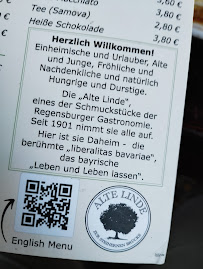 Alte Linde Regensburg à Regensburg menu