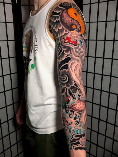 Explore grandfather clock tattoo ideas, creative tattoo ideas in Georgetown, available at Iron Rite Tattoo South