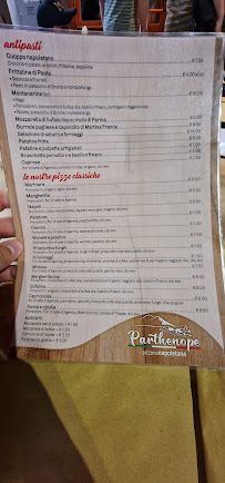 Pizzeria Parthenope à Porto Cesareo menu