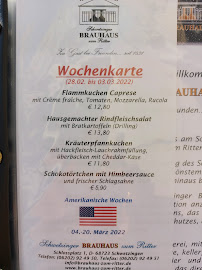 Schwetzinger Brauhaus zum Ritter à Schwetzingen menu