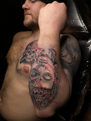 Explore viking hand tattoo ideas, creative tattoo ideas in Astoria, available at Xolotl Tattoo Gallery