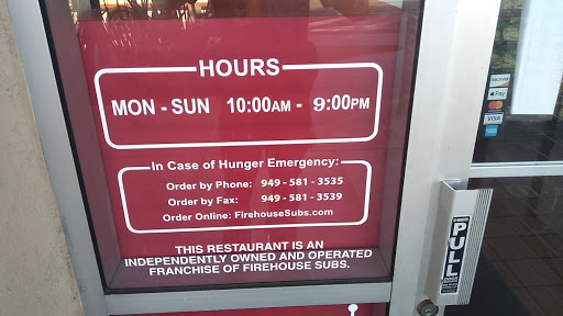 Sandwich Shop «Firehouse Subs», reviews and photos, 24100 El Toro Rd B, Laguna Woods, CA 92637, USA