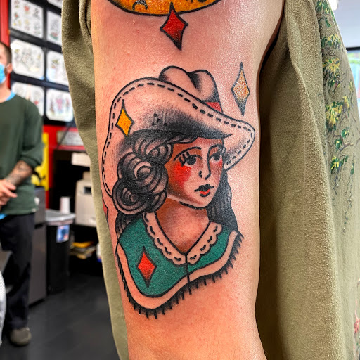 Explore military sleeve tattoo ideas, creative tattoo ideas in Denton, available at Black Anchor Tattoo