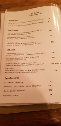 l'Hippi'curien à Toulouse menu