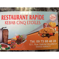Carte du Kebab Cinq Etoiles à Nancy