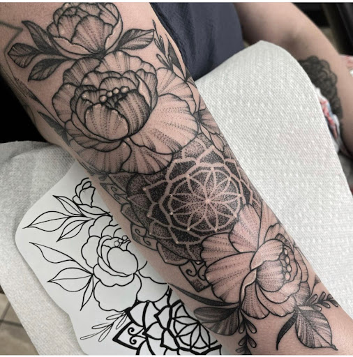 Explore full sleeve tattoo ideas for woman, creative tattoo ideas in Colorado Springs, available at West Side Tattoo