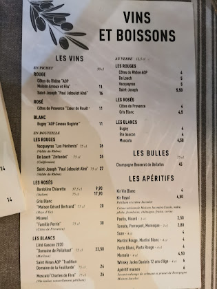 menu du restaurants Le Commerson à Châtillon-sur-Chalaronne