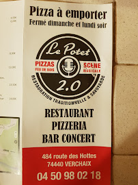 Restaurant Le Potet 2.0 à Verchaix (le menu)