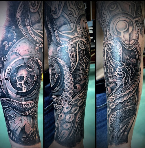 Explore police officer tattoo ideas, creative tattoo ideas in Honolulu, available at Aloha Tattoo Waikiki Hilton Hawaiian Village Rainbow Bazaar
