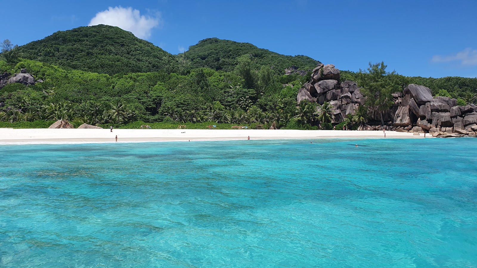 Foto de Playa Grand Anse con agua cristalina superficie