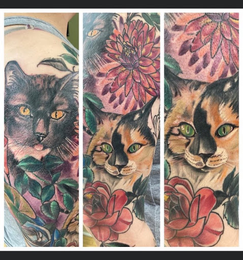 Explore mens tattoo sleeve ideas, creative tattoo ideas in Largo, available at Alchemy Tattoos and Body Piercings
