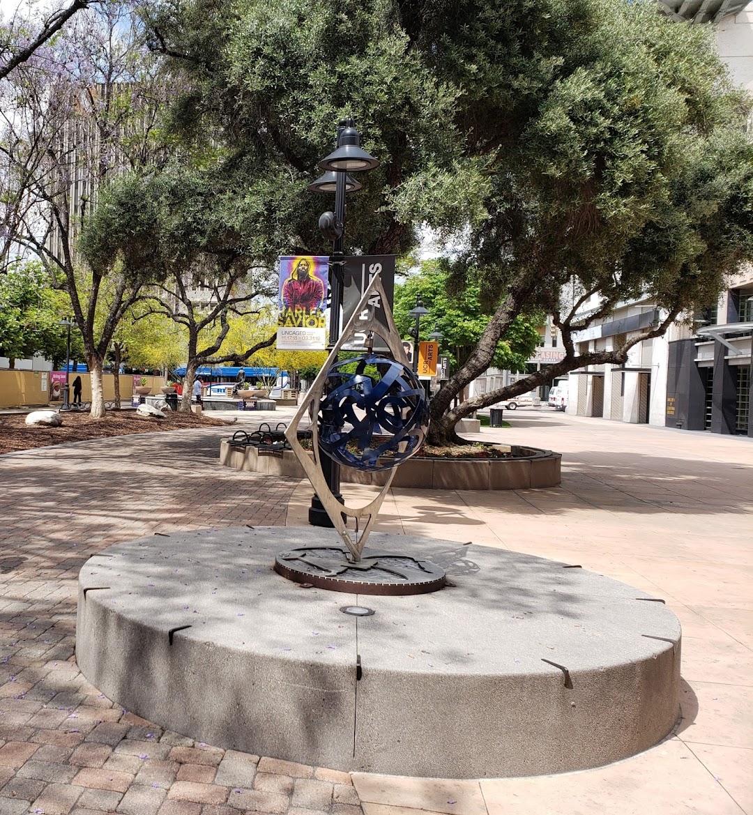 Public Art Thin Cube With Sphere