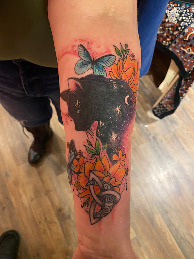 Explore heaven and hell tattoo ideas, creative tattoo ideas in Pikeville, available at The Carbon Canary Tattoo Studio
