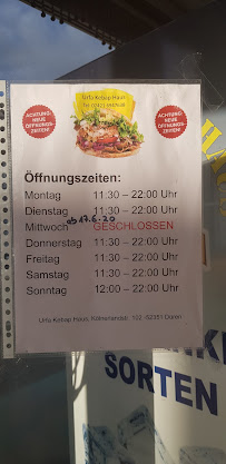 Kebab Urfa Kebab Haus à Düren (le menu)