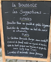 Menu / carte de La Boussole à La Rochelle