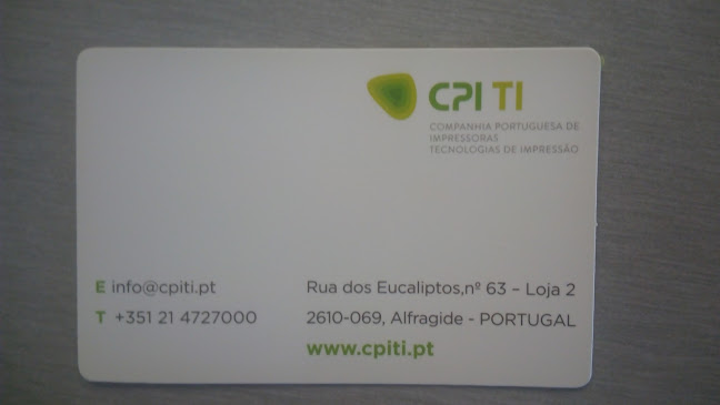 Avaliações doCompanhia Portuguesa De Impressoras, Tecnologias De Impressão Lda em Amadora - Loja de informática