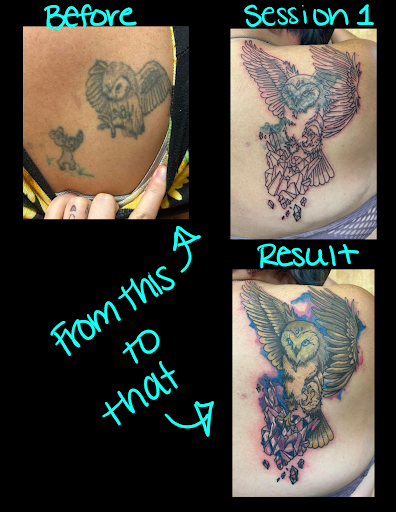 Explore scissor tattoo ideas, creative tattoo ideas in New Hampton, available at Crescent Moon Tattoo