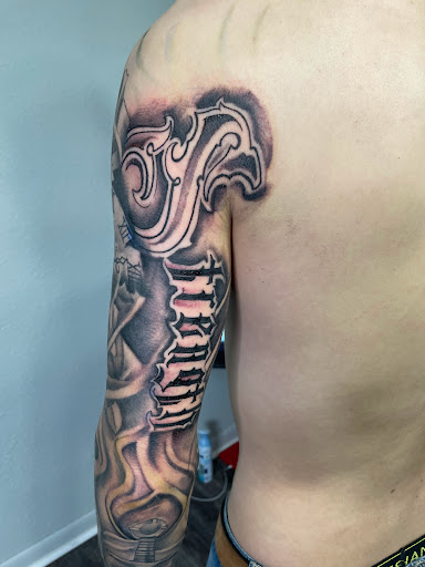 Explore big brother tattoo ideas, creative tattoo ideas in Beaumont, available at Solid Black Ink Tattoo Parlor