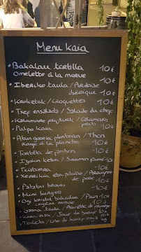 KAIA OSTATUA à Saint-Jean-de-Luz menu